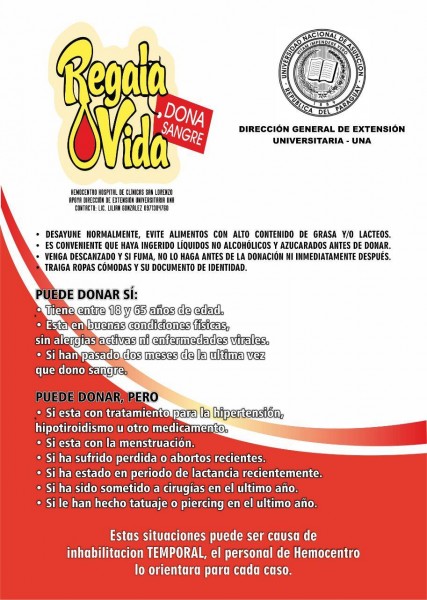 DONA SANGRE, REGALA VIDA!