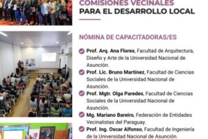 Docentes de la FIUNA participan de la 3era Edición del Programa de fortalecimiento a comisiones vecinales para el desarrollo local