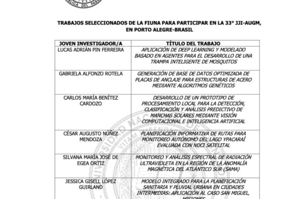 FIUNA representa a la UNA en la JJI-AUGM