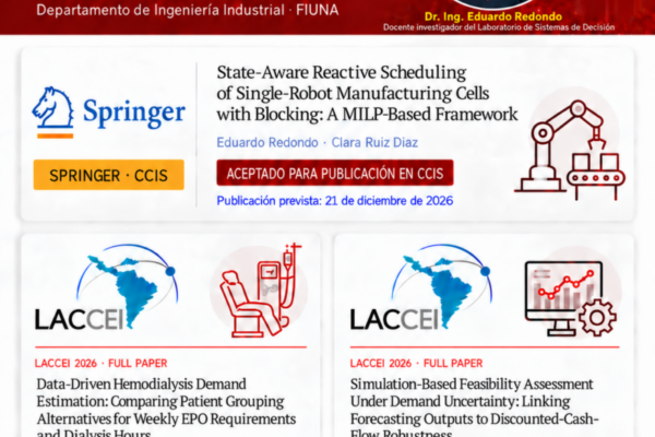 Investigaciones del Laboratorio de Sistemas de Decisión de FIUNA alcanzan tres nuevas publicaciones científicas internacionales
